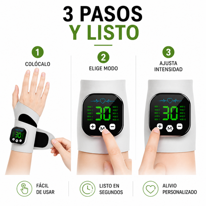 Muñequera Masajeadora EMS con 10 modos de vibración