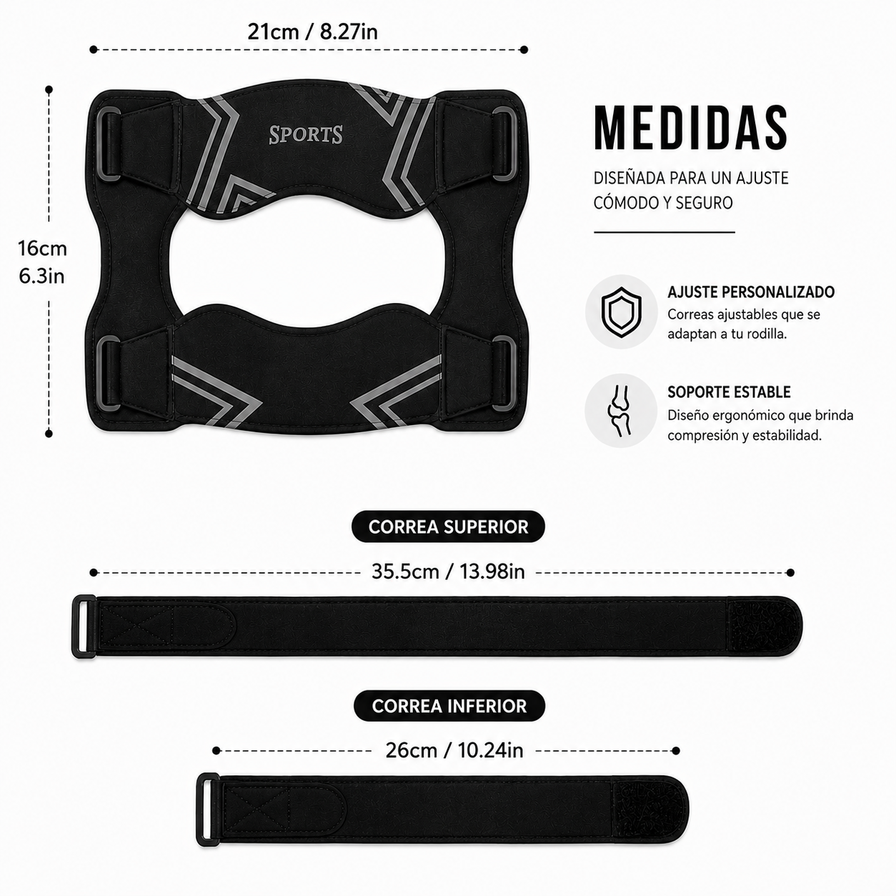 Rodillera de compresion y estabilidad