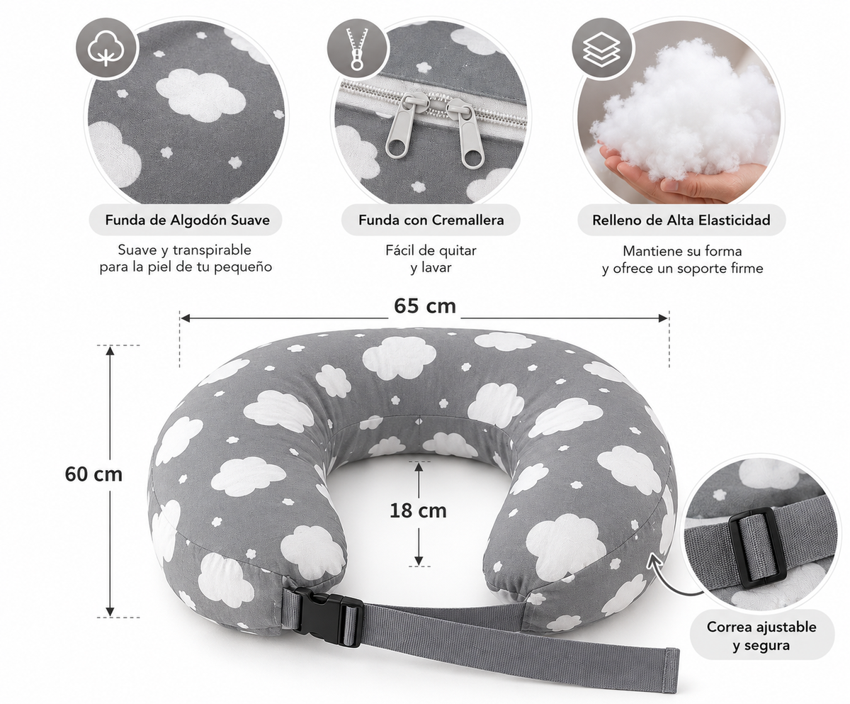Vilnesa Gris Nubes: materiales, medidas y correa ajustable